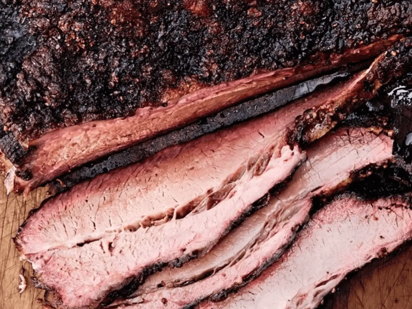 sliced cooked smoked brisket