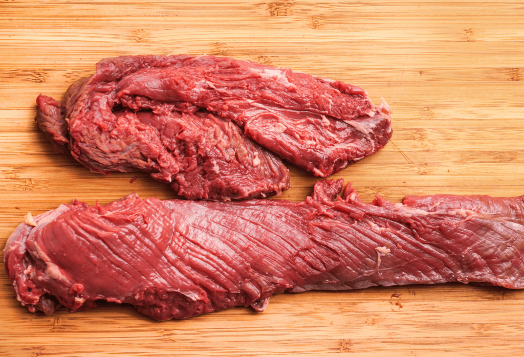 hangar steak on a cutting board