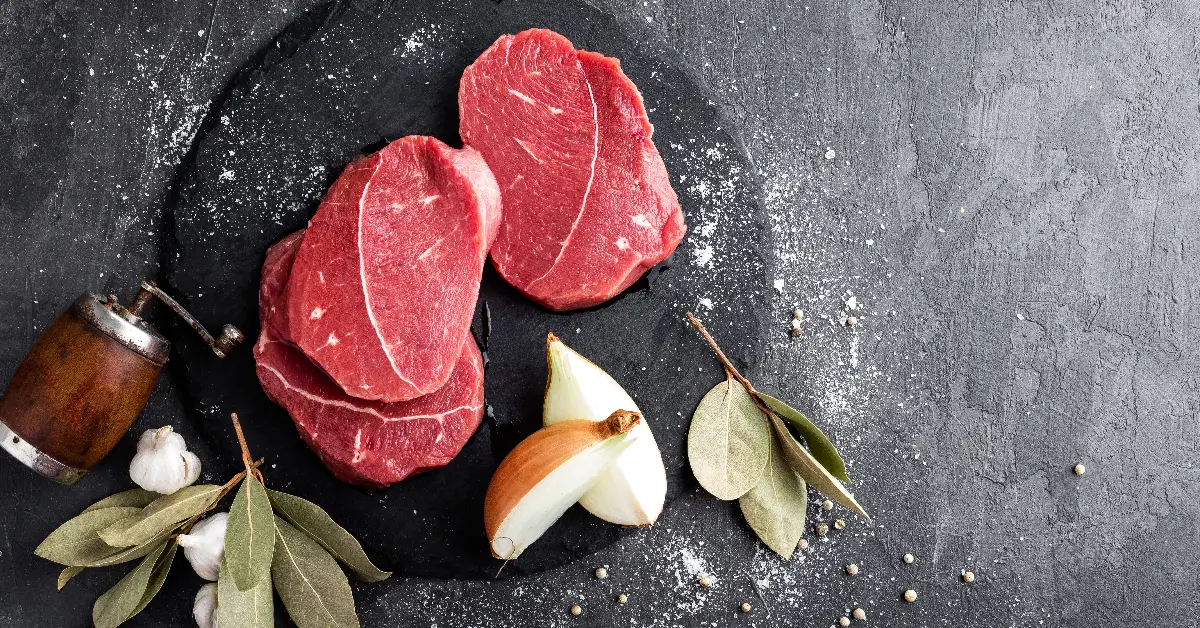 raw cuts of eye of round steaks