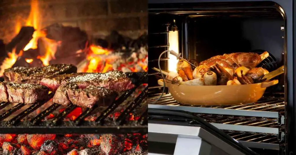 showing difference between grill and roast