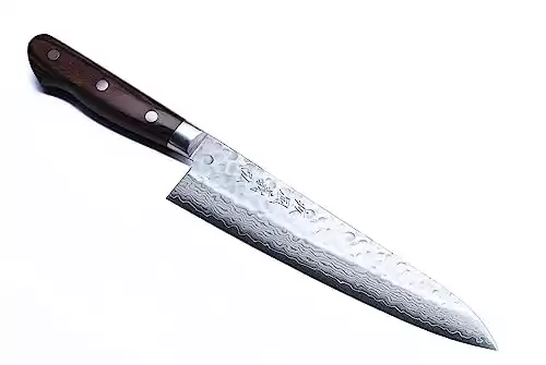 Yoshihiro 16 Layer Hammered Damascus Gyuto Japanese Chefs Knife