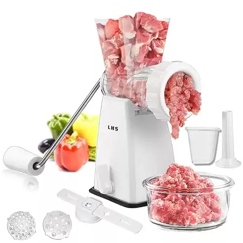 LHS Manual Meat Grinder with Stainless Steel Blades
