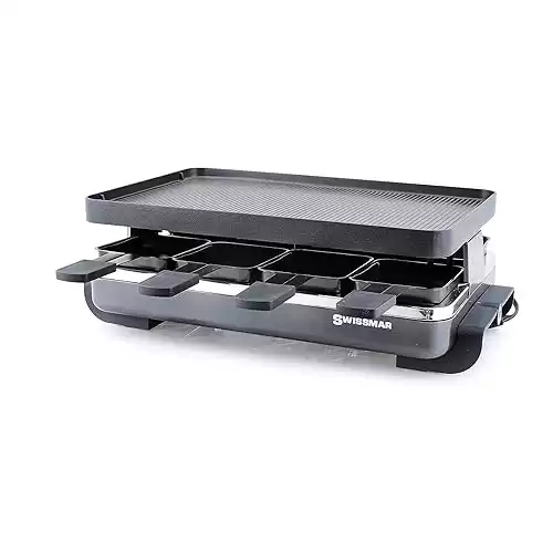Swissmar Classic 8-Person Anthracite Raclette with Cast Aluminum Grill Plate