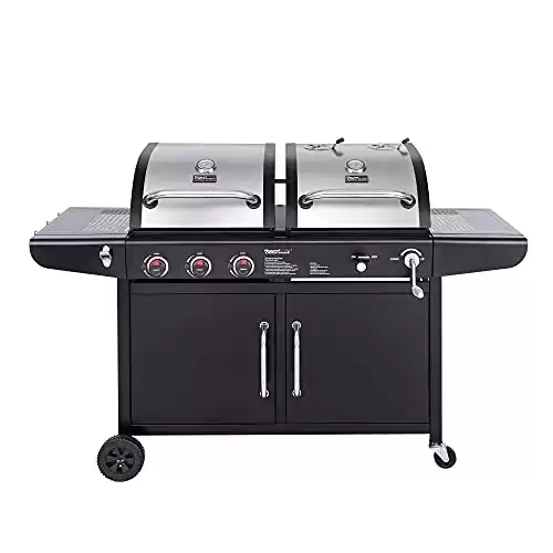 Royal Gourmet ZH3002N 3-Burner 25,500-BTU Dual Fuel Gas and Charcoal Grill Combo, Cabinet Style, Black