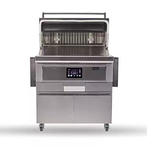Coyote 36 Inch Freestanding Pellet Grill on Cart, Stainless Steel, Intuitive Digital Touch Control - C1P36-FS