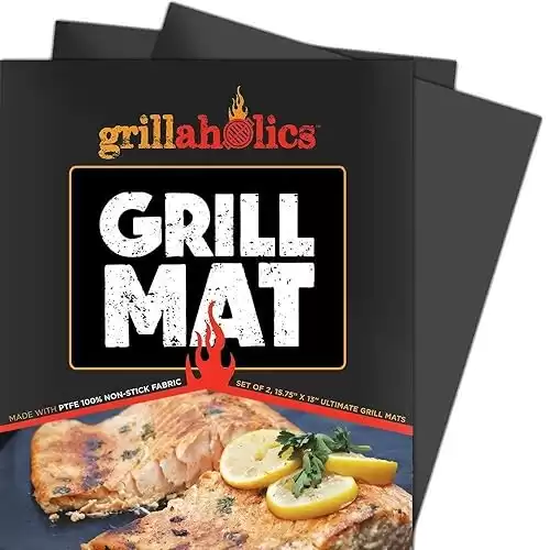 Grillaholics Grill Mat - Set of 2 Heavy Duty BBQ Grill Mats