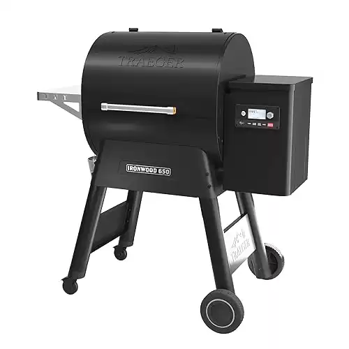 Traeger Grills Ironwood 650 Wood Pellet Grill and Smoker with Alexa and WiFIRE Smart Home Technology, Black