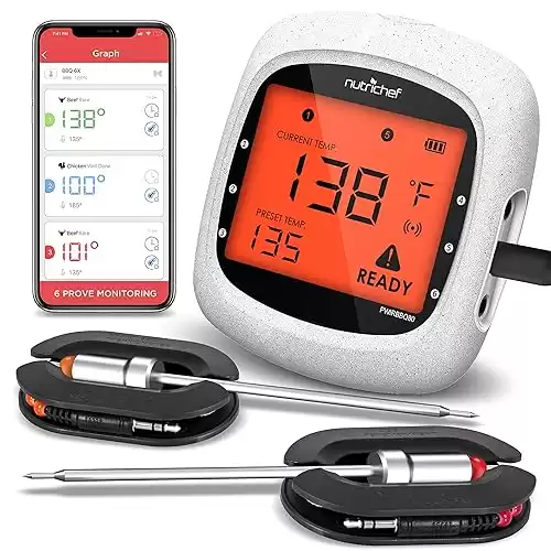 NutriChef Smart Bluetooth BBQ Grill Thermometer