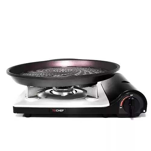 TECHEF Stovetop Korean BBQ Non-Stick Grill Pan and Gas Stove Burner