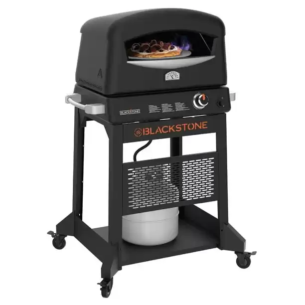 Blackstone Propane Pizza Oven with 16" Rotating Cordierite Stone and Mobile Stand